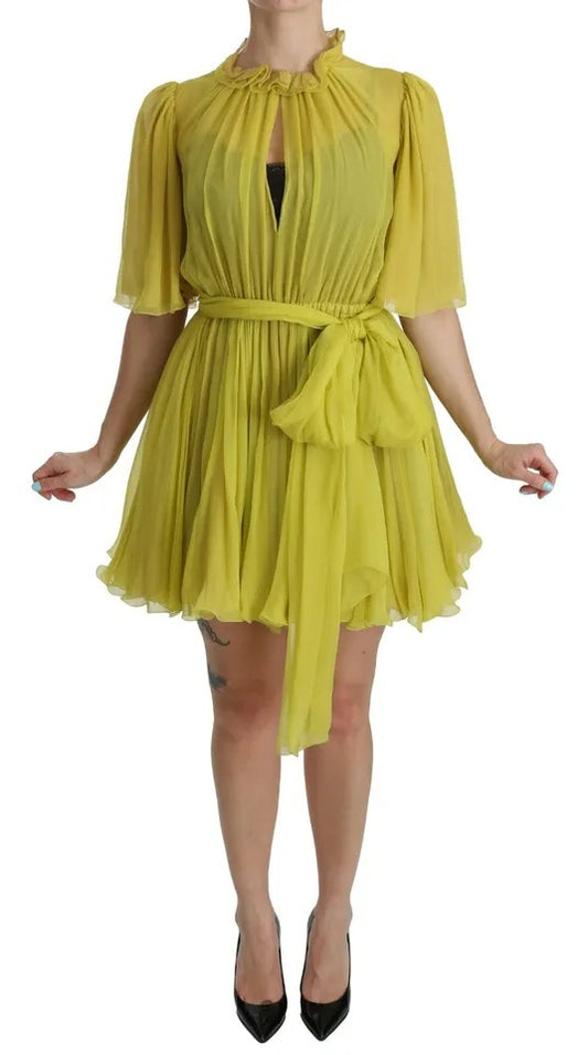Dolce & Gabbana Yellow Shift A-line Silk Gown Dress by Dolce & Gabbana