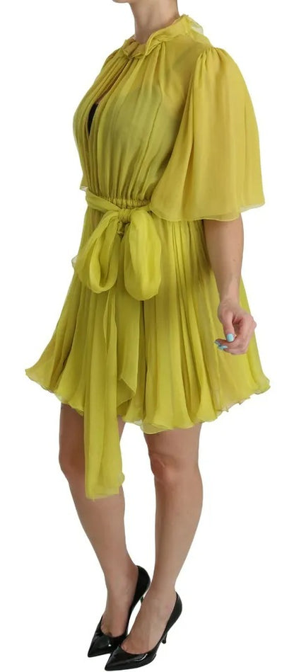 Dolce & Gabbana Yellow Shift A-line Silk Gown Dress by Dolce & Gabbana