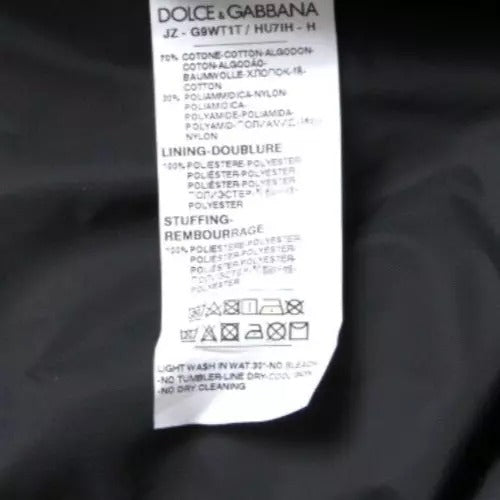 Dolce &amp; Gabbana Blouson aviateur à capuche en coton noir avec logo