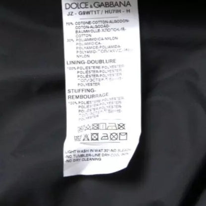 Dolce &amp; Gabbana Blouson aviateur à capuche en coton noir avec logo