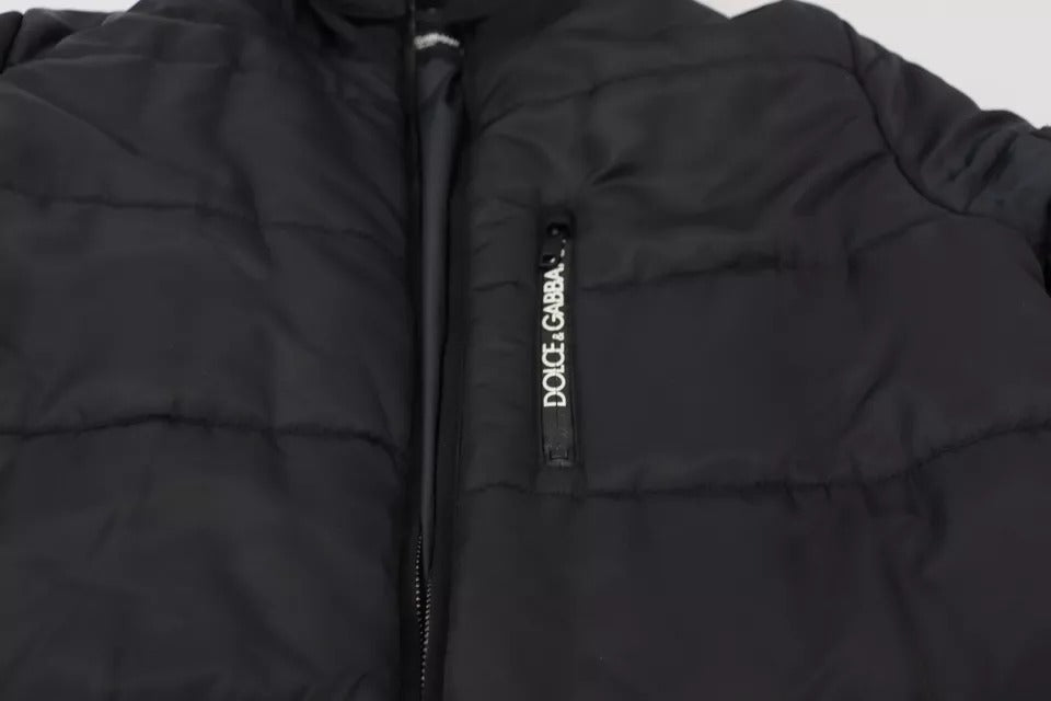 Dolce &amp; Gabbana Parka à capuche en nylon noir Veste d'hiver