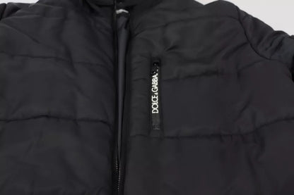 Dolce &amp; Gabbana Parka à capuche en nylon noir Veste d'hiver