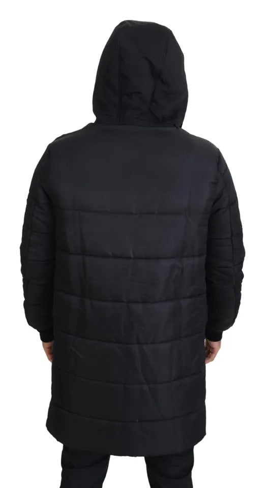 Dolce &amp; Gabbana Parka à capuche en nylon noir Veste d'hiver