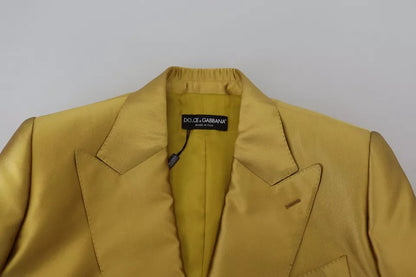 Dolce &amp; Gabbana Veste blazer à manches longues en satin doré