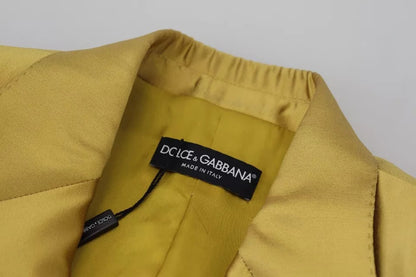 Dolce &amp; Gabbana Veste blazer à manches longues en satin doré