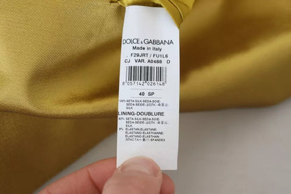Dolce &amp; Gabbana Veste blazer à manches longues en satin doré