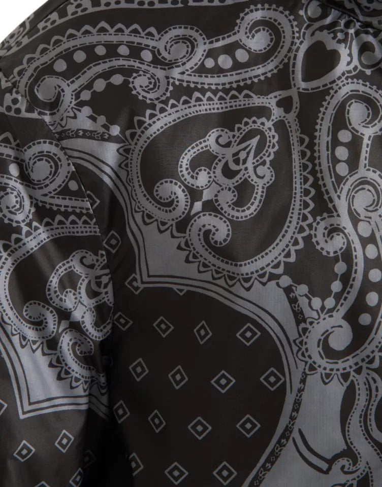 Dolce &amp; Gabbana Veste bomber à capuche et fermeture éclair intégrale Bandana grise