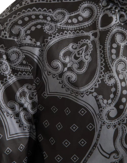 Dolce &amp; Gabbana Veste bomber à capuche et fermeture éclair intégrale Bandana grise