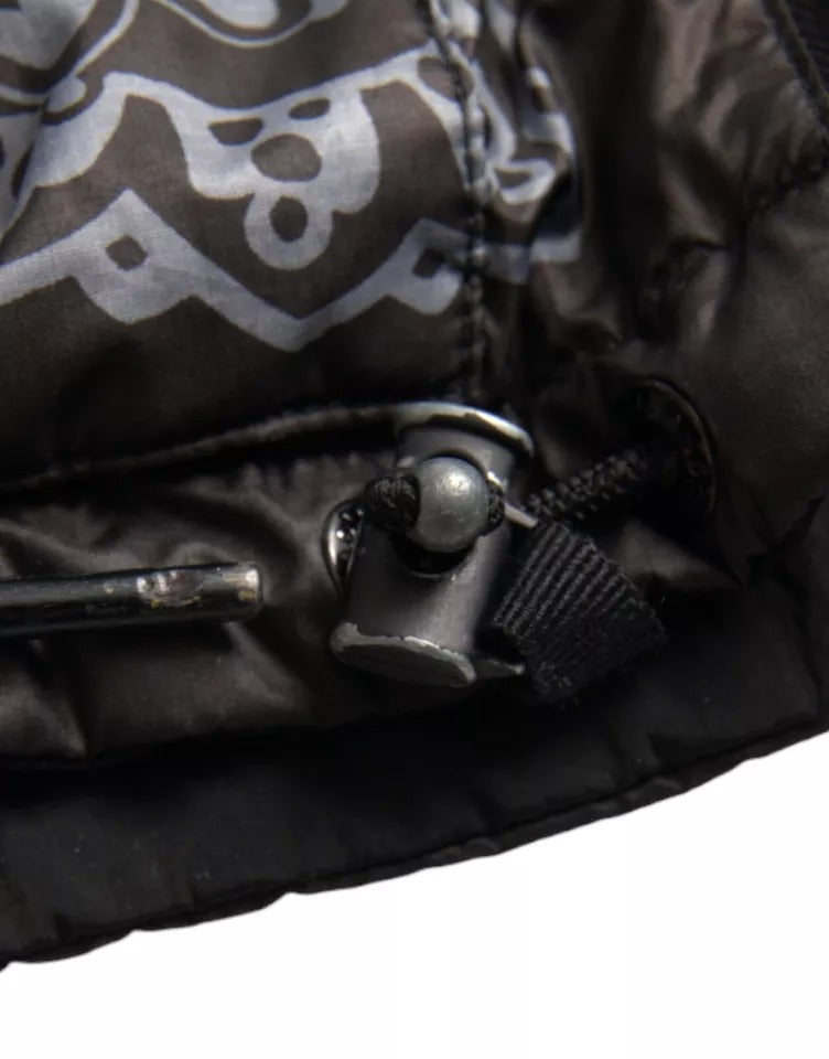 Dolce &amp; Gabbana Veste bomber à capuche et fermeture éclair intégrale Bandana grise