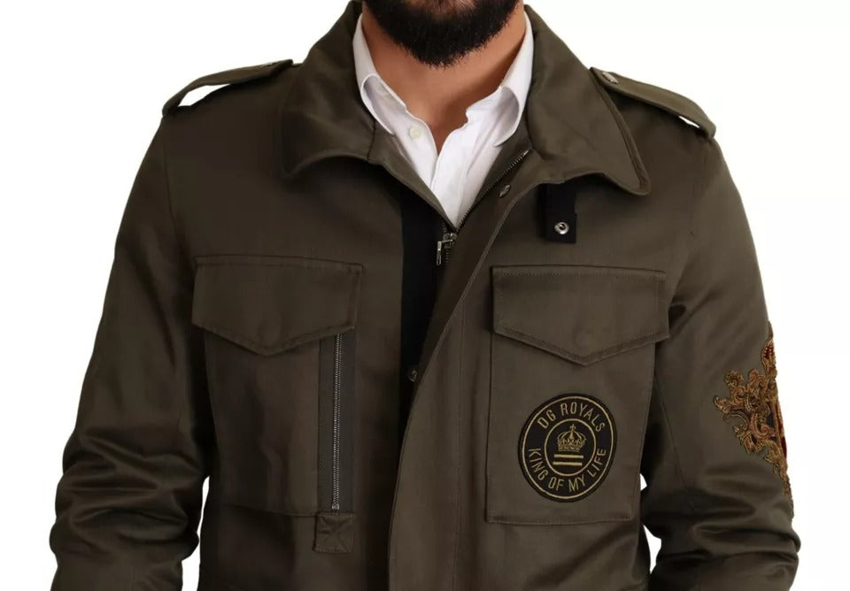 Dolce &amp; Gabbana Blouson en coton vert DG Love