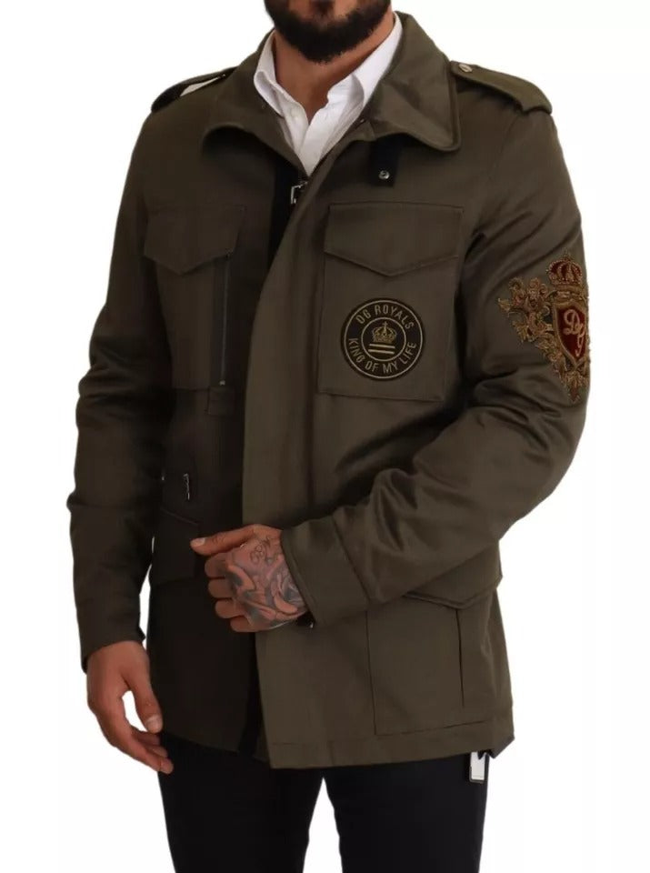 Dolce &amp; Gabbana Blouson en coton vert DG Love