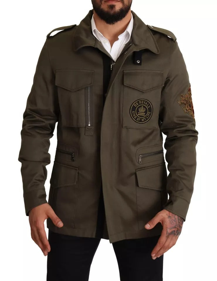 Dolce &amp; Gabbana Blouson en coton vert DG Love