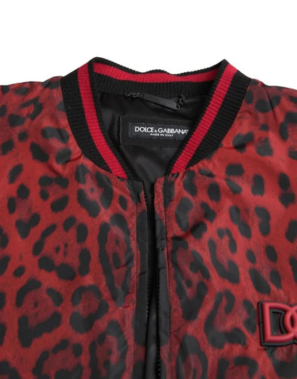 Dolce &amp; Gabbana Blouson court bomber léopard rouge