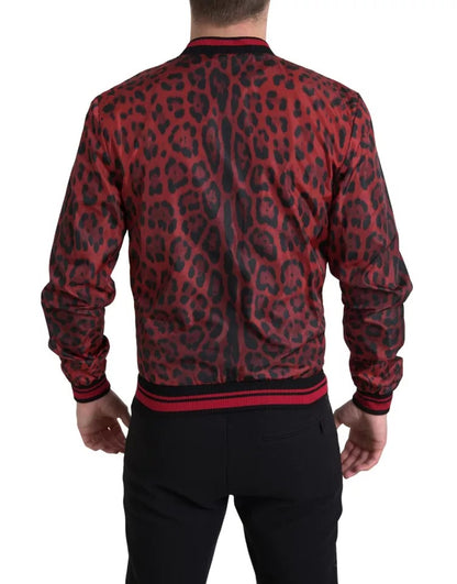 Dolce &amp; Gabbana Blouson court bomber léopard rouge