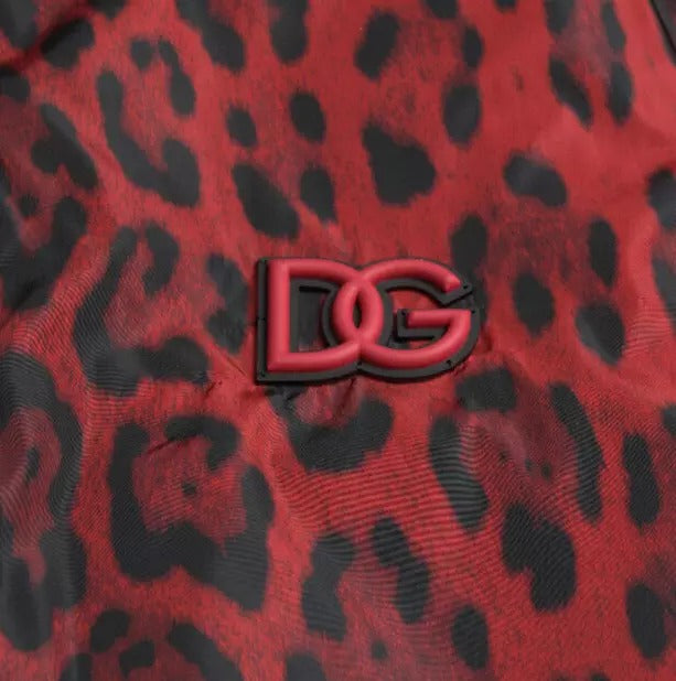 Dolce &amp; Gabbana Blouson court bomber léopard rouge