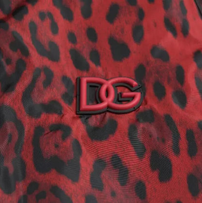 Dolce &amp; Gabbana Blouson court bomber léopard rouge