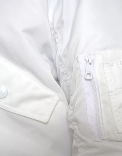 Dolce &amp; Gabbana Bomber blanc à manches longues et fermeture éclair intégrale