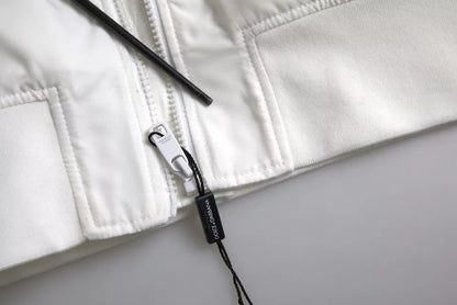 Dolce &amp; Gabbana Bomber blanc à manches longues et fermeture éclair intégrale