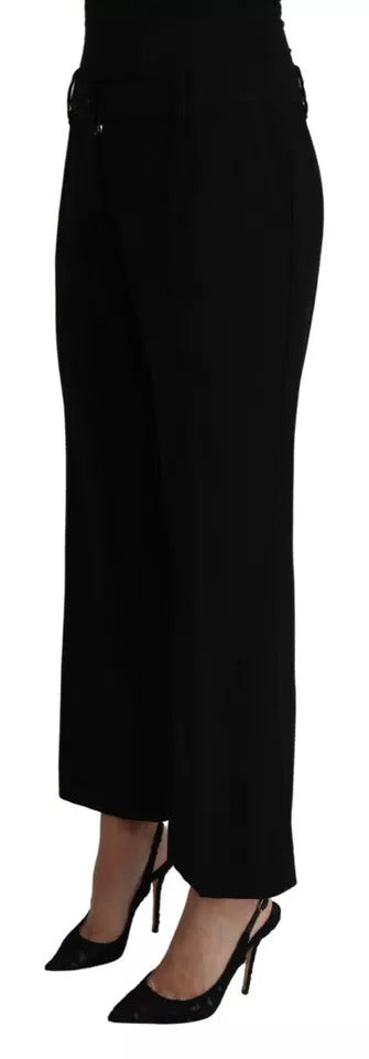 Dolce & Gabbana Black Wool Stretch Cropped Capri Trouser Pants by Dolce & Gabbana