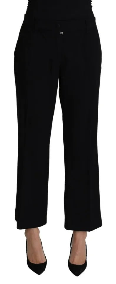 Dolce & Gabbana Black Wool Stretch Cropped Capri Trouser Pants by Dolce & Gabbana