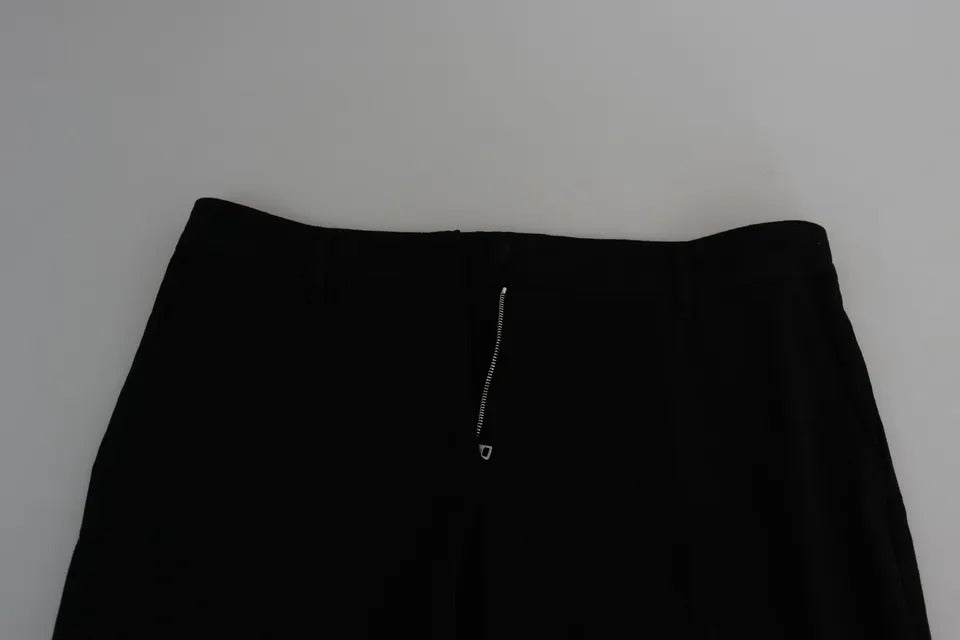 Dolce & Gabbana Black Wool Stretch Cropped Capri Trouser Pants by Dolce & Gabbana
