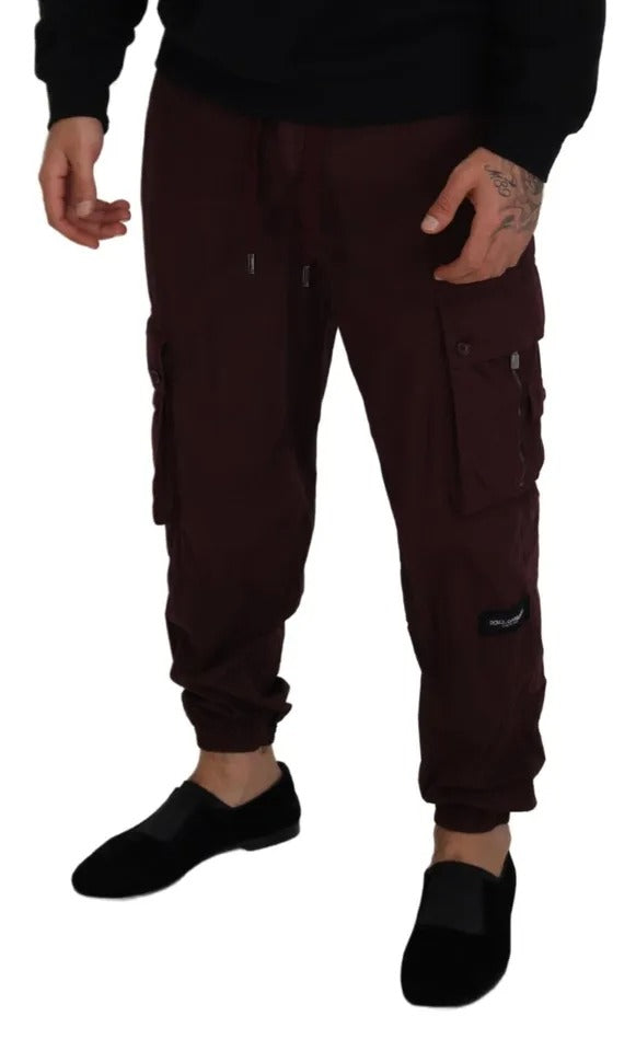 Dolce & Gabbana Bordeaux Cargo Jogger Trouser Cotton Pants by Dolce & Gabbana