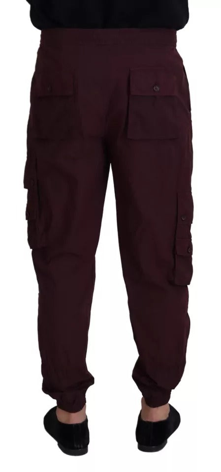 Dolce & Gabbana Bordeaux Cargo Jogger Trouser Cotton Pants by Dolce & Gabbana