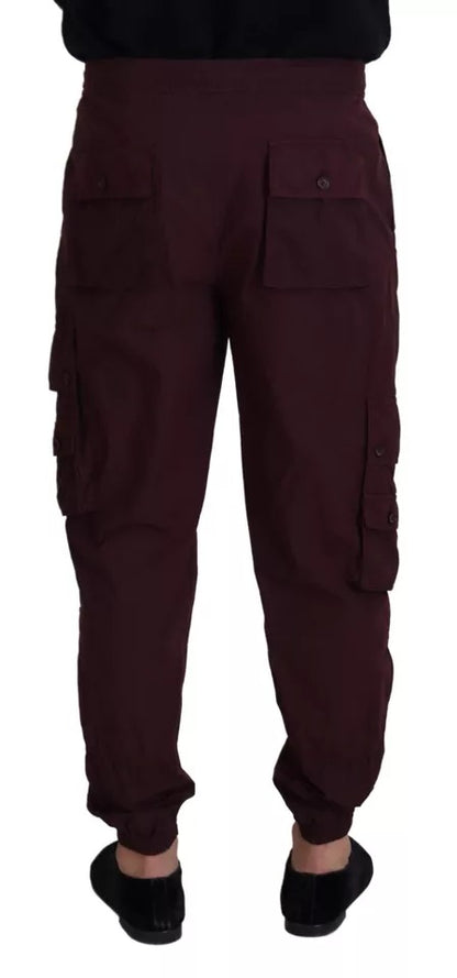 Dolce & Gabbana Bordeaux Cargo Jogger Trouser Cotton Pants by Dolce & Gabbana