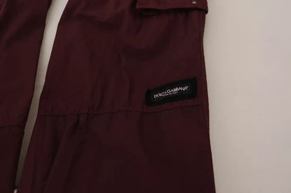 Dolce & Gabbana Bordeaux Cargo Jogger Trouser Cotton Pants by Dolce & Gabbana