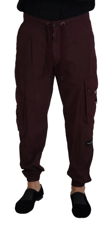 Dolce & Gabbana Bordeaux Cargo Jogger Trouser Cotton Pants by Dolce & Gabbana