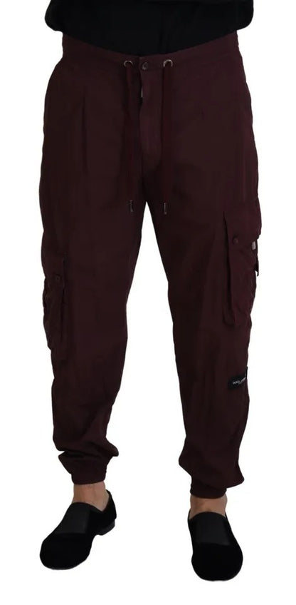 Dolce & Gabbana Bordeaux Cargo Jogger Trouser Cotton Pants by Dolce & Gabbana