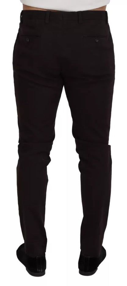Dolce & Gabbana Brown Skinny Men Cotton Stretch Pants by Dolce & Gabbana