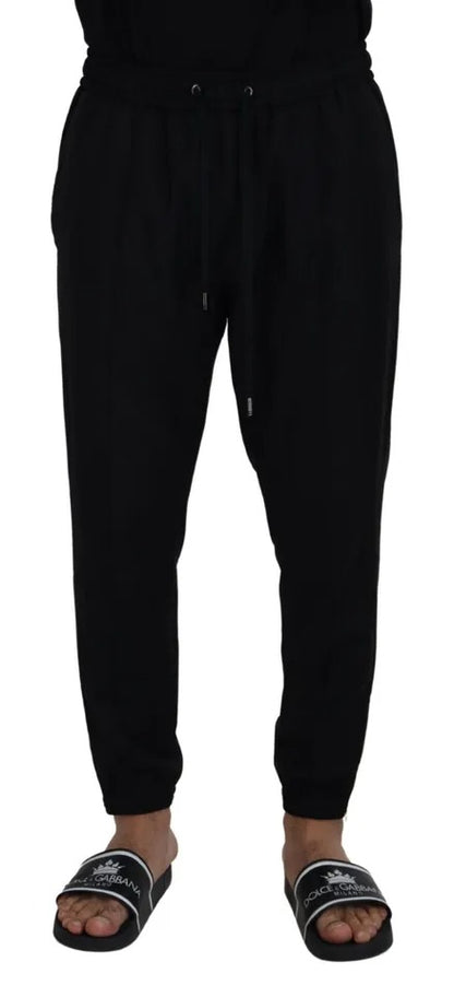 Dolce & Gabbana Black Jogger Jogging Wool Pants by Dolce & Gabbana