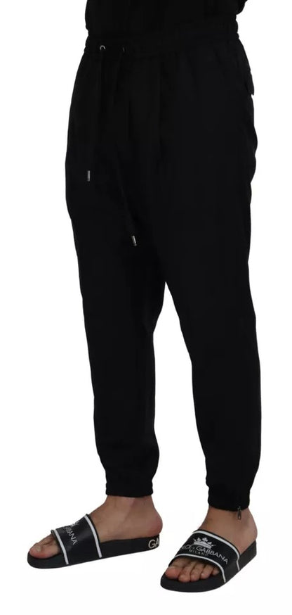 Dolce & Gabbana Black Jogger Jogging Wool Pants by Dolce & Gabbana