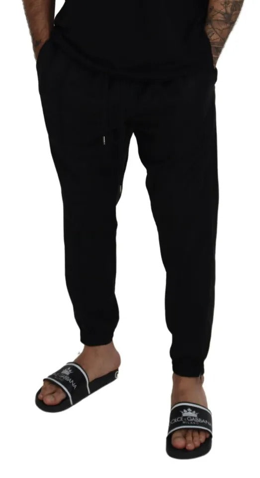 Dolce & Gabbana Black Jogger Jogging Wool Pants by Dolce & Gabbana