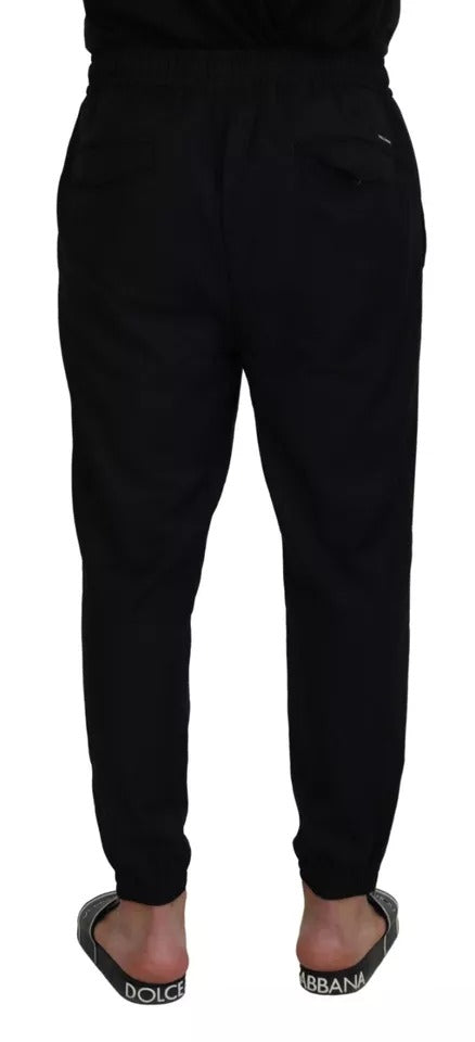 Dolce & Gabbana Black Jogger Jogging Wool Pants by Dolce & Gabbana