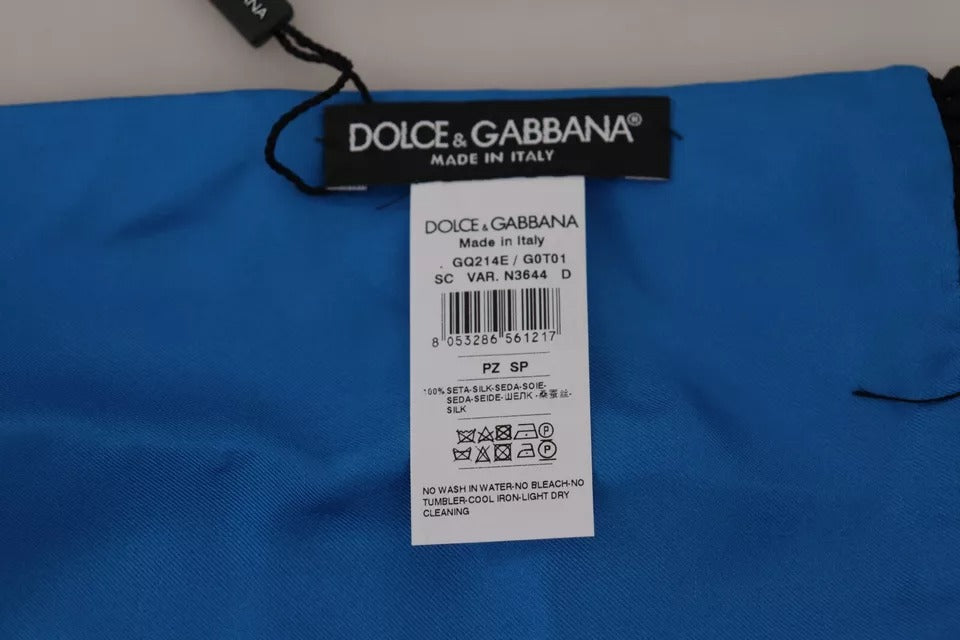 Dolce & Gabbana Royal Blue Scarf Neck Wrap Shawl Silk Scarf by Dolce & Gabbana