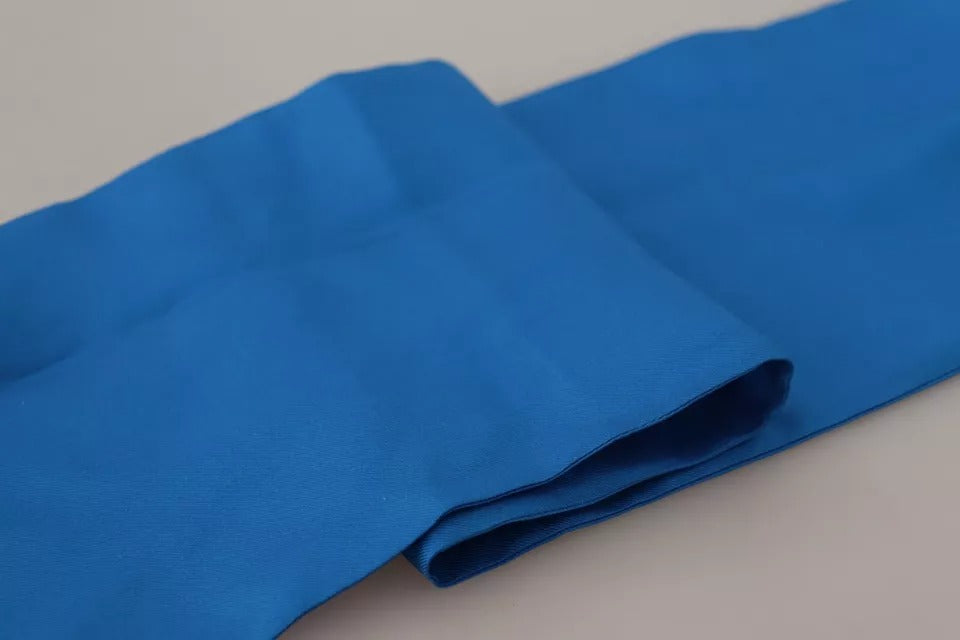Dolce & Gabbana Royal Blue Scarf Neck Wrap Shawl Silk Scarf by Dolce & Gabbana