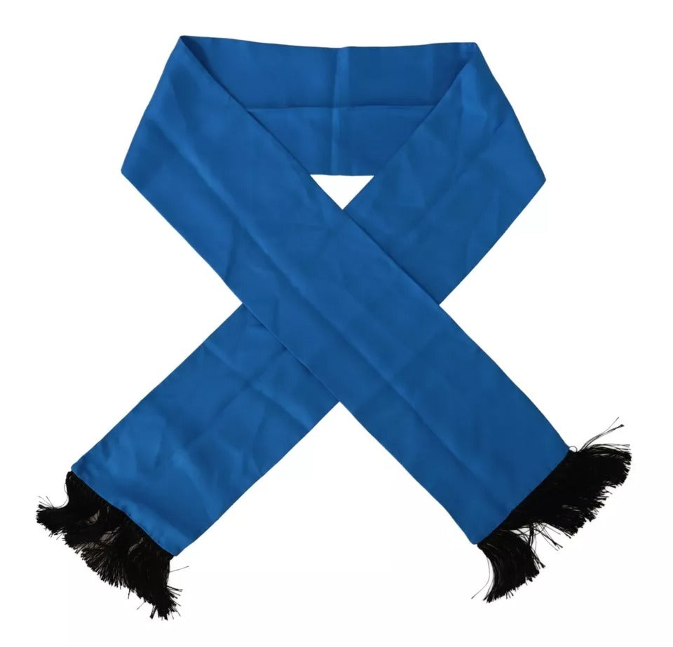 Dolce & Gabbana Royal Blue Scarf Neck Wrap Shawl Silk Scarf by Dolce & Gabbana
