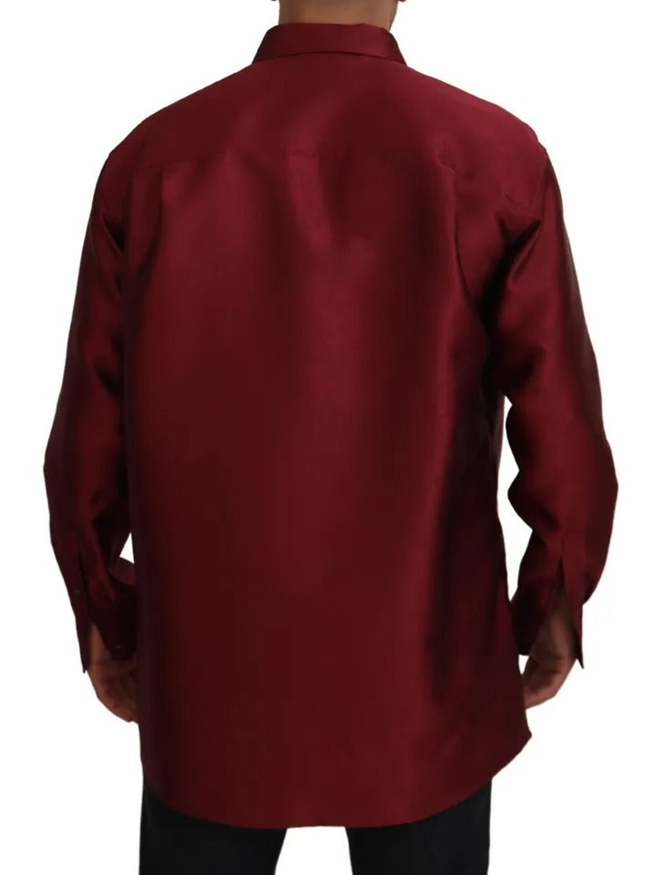 Dolce & Gabbana Bordeaux Cotton Long Sleeve Men Formal Shirt by Dolce & Gabbana