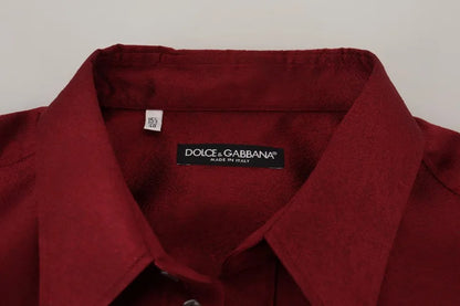 Dolce & Gabbana Bordeaux Cotton Long Sleeve Men Formal Shirt by Dolce & Gabbana