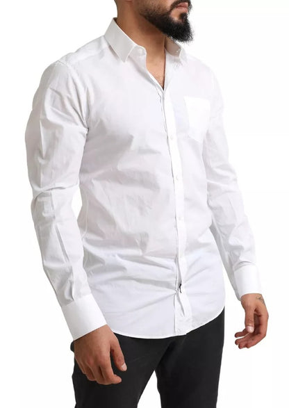 Dolce & Gabbana White GOLD Formal Cotton Tuxedo Dress Shirt by Dolce & Gabbana