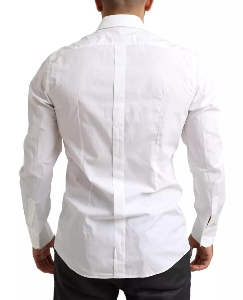 Dolce & Gabbana White GOLD Formal Cotton Tuxedo Dress Shirt by Dolce & Gabbana