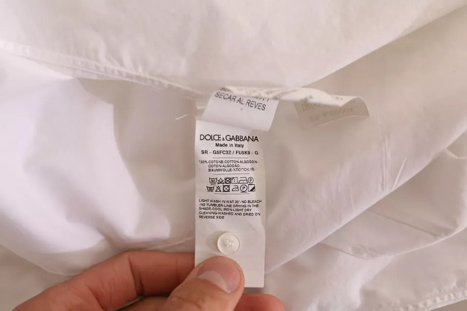 Dolce & Gabbana White GOLD Formal Cotton Tuxedo Dress Shirt by Dolce & Gabbana