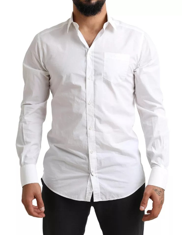 Dolce & Gabbana White GOLD Formal Cotton Tuxedo Dress Shirt by Dolce & Gabbana