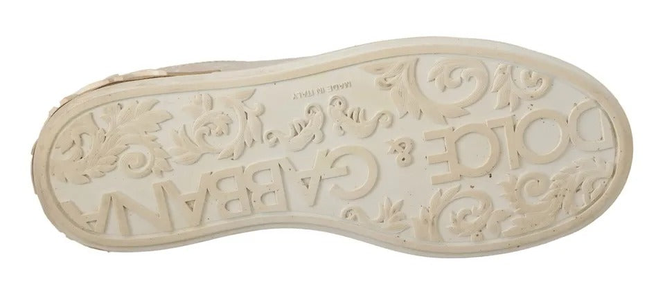 Dolce & Gabbana White Portofino Mother Of Pearl Sneakers Casual Shoes by Dolce & Gabbana