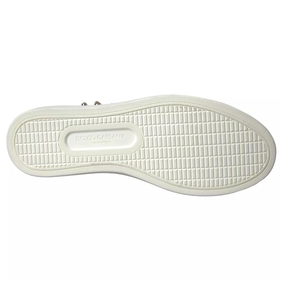 Dolce & Gabbana White Portofino Sacred Heart Sneakers Women Shoes by Dolce & Gabbana