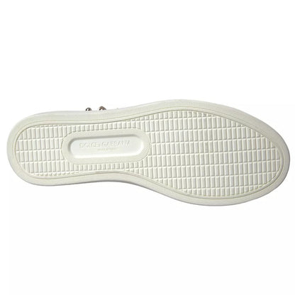 Dolce & Gabbana White Portofino Sacred Heart Sneakers Women Shoes by Dolce & Gabbana