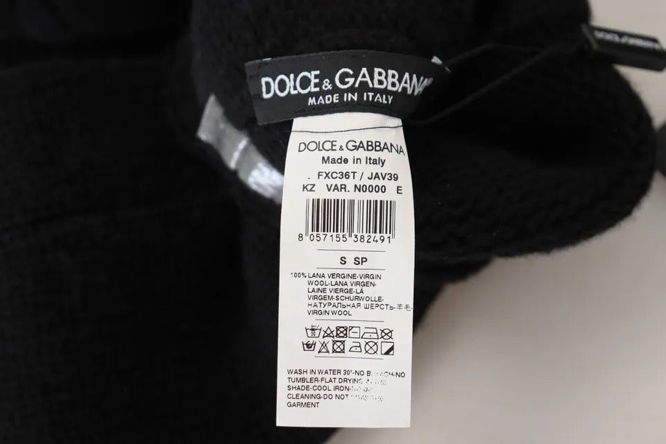 Chaussettes longues en laine noire tricotée Dolce &amp; Gabbana pour femme