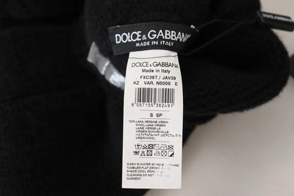 Chaussettes longues en laine noire tricotée Dolce &amp; Gabbana pour femme